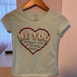 Girls Blue Inspiring Quote Tee